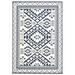 Chaudhary Living 4 x 5.5 Blue and White Geometric Rectangular Outdoor Area Throw Rug
