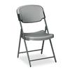 Iceberg Rough n Ready Commercial Folding Chair Charcoal Seat/Back Silver Base