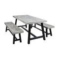 Christopher Knight Home Carlisle Acacia Outdoor 3-piece Dining Set by Sandblasted Light Gray+Black Rustic Metal Industrial Modern & Contemporary