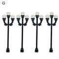 4pcs Mini Miniature Street Light Model Outdoor Pathway Lantern Post for Dollhouse Decoration Micro Landscape Fairy Garden Lighting Accessories