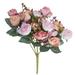 21\-head Artificial Rose Flower Bouquet Simulation Bridal Bouquet Wedding rose bouquet artificial Party Decor pink red