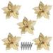 Artificial Flowers Plastic Christmas Flower Xmas Tree Decor Holiday Festival Ornament Gold 15 Pieces gold 5PCS