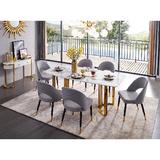 Wrought Studio™ Aolanis 79" Dining Table Wood/Metal in Yellow | 30 H x 79 W x 39 D in | Wayfair C56084B3F15F44CF882C528BA6FB2043