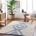 Ziya 9' x 12' Cotton Navy/Light Blue/Charcoal/Medium Gray/Off White Area Rug - Hauteloom