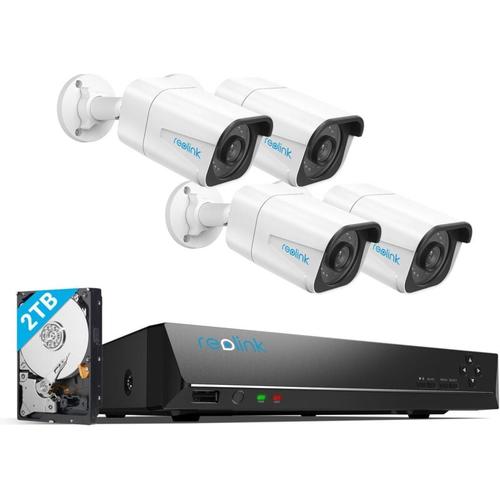 Reolink - 4K überwachungskamera Aussen Set, 8CH Videoüberwachung mit 4X 8MP PoE ip Kamera und 2TB