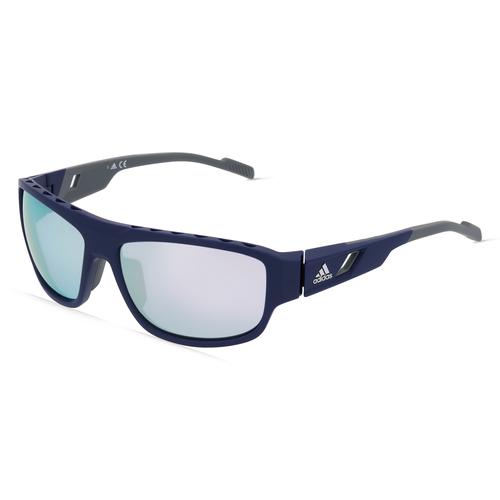 Adidas SP0045 Herren-Sonnenbrille Vollrand Eckig Kunststoff-Gestell, blau