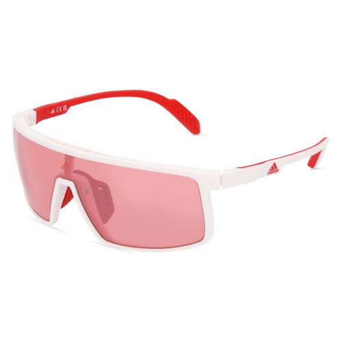 Adidas SP0057 Unisex-Sonnenbrille Vollrand Monoscheibe Kunststoff-Gestell, weiß