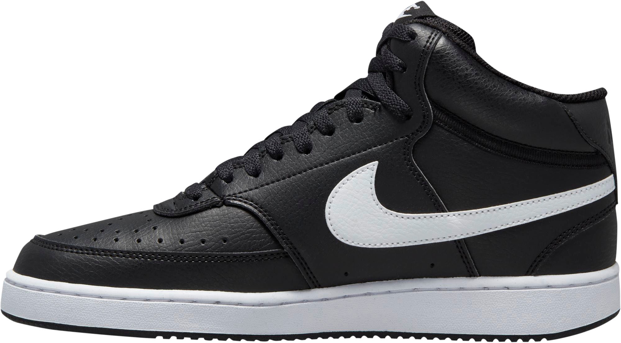 Sneaker NIKE SPORTSWEAR "COURT VISION MID NEXT NATURE", Herren, Gr. 44, schwarz-weiß (schwarz, weiß), Synthetik, Schuhe Sneaker, inspiriert vom Design des Nike Air Jordan