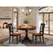 East West Furniture Dining Table Set - a Kitchen Table and Dining Chairs, Black & Cherry(Pieces & Seat Option)