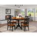 East West Furniture Dining Table Set- A Round Kitchen Table and Kitchen Dining Chairs, Black & Cherry (Pieces Options)