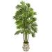 6' Areca Palm Artificial Tree in Vintage Green Floral Planter