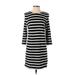 Old Navy Casual Dress - Sheath Crew Neck 3/4 sleeves: Black Color Block Dresses - Women's Size X-Small