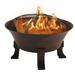 Bluegrass Living 26 Inch Cast Iron Deep Bowl Fire Pit with Cooking Grid Weather Cover Spark Screen and Poker - Model# BFPW26D-CC