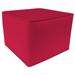 Jordan Manufacturing 25 x 25 Pompeii Red Solid Square Outdoor Pouf Ottoman with Welt