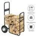 iTopRoad Firewood Cart Log Carrier Fireplace Wood Mover Hauler Rack Caddy Rolling Dolly