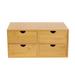 Wood Desktop Organizer with 4 Drawers Bamboo Desktop Stationary Home Office Art Supplies Organizer Storage Box Brown