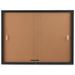 Enclosed Cork Board with Sliding Glass Door 4 x 3 Locking Bulletin Board for Wall Mount Use - Black Aluminum Frame with Natural Self-Healing Cork Surface (CBSD43BK)