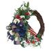 hirigin Independence Day Wreath 2022 New Decor Wreath Red White Blue American Flag Floral Wreath Memorial Day July 4th Patriotic Decoration for Front Door Wall Home