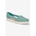 Wide Width Women's Bugsy Flat by Easy Street in Turquoise (Size 7 1/2 W)