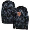 Women's MSX by Michael Strahan Black Chicago Bears Bailey Tie-Dye Tri-Blend Pullover Sweatshirt