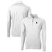 Men's Cutter & Buck White Michigan State Spartans Adapt Eco Knit Stretch Recycled Quarter-Zip Pullover Top