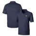 Men's Cutter & Buck Navy West Virginia Mountaineers Forge Pencil Stripe Stretch Polo