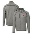 Men's Cutter & Buck Heather Gray Utah Utes Mainsail Sweater-Knit Full-Zip Jacket