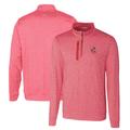 Men's Cutter & Buck Red Louisville Cardinals Heathered Vault Stealth Quarter-Zip Pullover Top