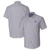 Men's Cutter & Buck Charcoal Ohio State Buckeyes Vault Stretch Oxford Short Sleeve Button-Down Shirt