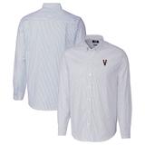 Men's Cutter & Buck Light Blue Virginia Cavaliers Vintage Vault Stretch Oxford Stripe Long Sleeve Button-Down Shirt