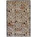 Chaudhary Living 5.25 x 7.25 Off White and Black Geometric Abstract Rectangular Area Throw Rug