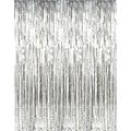 Rhode Island Novelty Metallic Silver Foil Fringe Curtains (1 Piece)