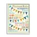 Stupell Industries Playroom Rules With Pennants In Blue Graphic Art Framed Art Print Wall Art 11x14 By Finny and Zook
