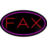 Fax Oval Pink Border LED Neon Sign 20 x 37 - inches Clear Edge Cut Acrylic Backing with Dimmer - Bright and Premium built indoor LED Neon Sign for Computer & Electronics store decor.