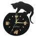 NUOLUX Silent Cartoon Wall Clock Climbing Cat for Drinking Coffee Clock Wall Decoration Cup Coffee Clock