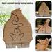 3Pcs/Set Wooden Statue Cute Lightweight Durable Mothers Day Gift Animal Shape Sculpture Ornament for Home Blue Wood