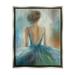 Stupell Industries Ballet Girl Blue Orange Figure Painting Luster Gray Framed Floating Canvas Wall Art 16x20 by Third and Wall