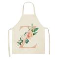 Letter A to Z Apron Alphabet with Sunflower White Background Bib Apron with Adjustable Neck for Men Women Suitable for Home Kitchen Cooking Waitress Chef Grill Bistro Baking BBQ Cobbler Apron