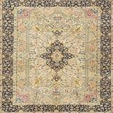 Ahgly Company Indoor Square Traditional Brown Medallion Area Rugs 4 Square