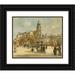 Jean FranÃ§ois RaffaÃ«lli 14x12 Black Ornate Wood Framed Double Matted Museum Art Print Titled: Place De Saint-Germain Des Pres Paris