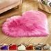 Travelwant Heart Shaped Soft Faux Sheepskin Fur Area Rugs for Home Sofa Floor Mat Plush Fluffy Faux Sheepskin Area Rug Plush Carpet Fur Room Mat for Home Sofa Floor Decor