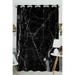 ECZJNT White Patterned Natural Detailed Black Marble Blackout Window Curtain Drapery Panels 52x84 inch one Piece