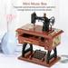 Mini Sewing Machine Music Box Retro Classical Treadle Sewing Machine Table Desk Mechanical Clockwork Music Box for Home Decor