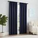 Eclipse Solid Thermapanel Modern Room Darkening Rod Pocket Window Curtain for Bedroom (1 Panel) 54 in x 63 in Navy