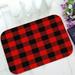 ABPHQTO Lumberjack Pattern Moving Black And Red Cells Doormat Entrance Rug Area Rug Floor Mat Home Decor 23.5x16.7 Inch