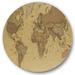 Designart Ancient World Map III Vintage Circle Metal Wall Art 11x11 - Disc of 11