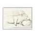 Stupell Industries Corgi Dog Lolling Tongue Graphite Pencil Sketch Drawing Print White Framed Art Print Wall Art Design by George Dyachenko