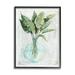 Stupell Industries Green Plant Leaves Glass Vase Rustic Illustration 24 x 30 Design by Cindy Jacobs