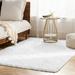 Fluffy Faux Fur Rug for Living Room Soft and Thick Bedside Bedroom Carpets Fuzzy Plush Rug for Home Decor White 6 x 8 Feet