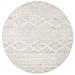 SAFAVIEH Tulum Lakisha Distressed Southwestern Area Rug 12 x 12 Round Ivory/Grey